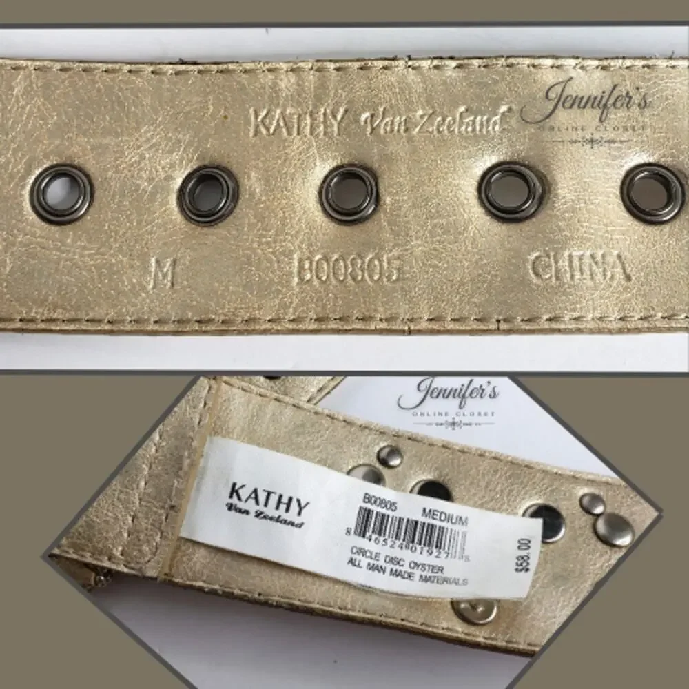 3/$25 Kathy Van Zeeland Faux Leather Studded Belt Size Medium